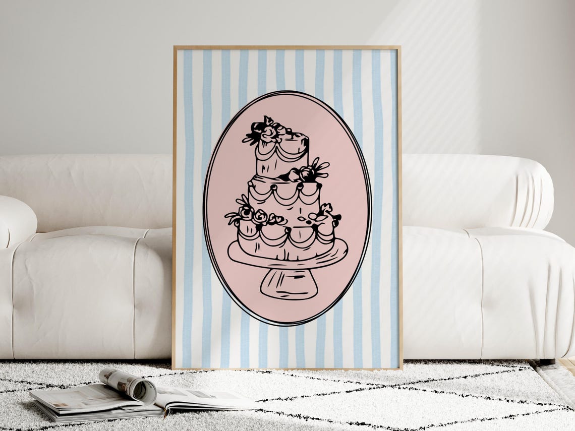 Wedding Cake Vintage Poster, Retro Kitchen Art - Image 2