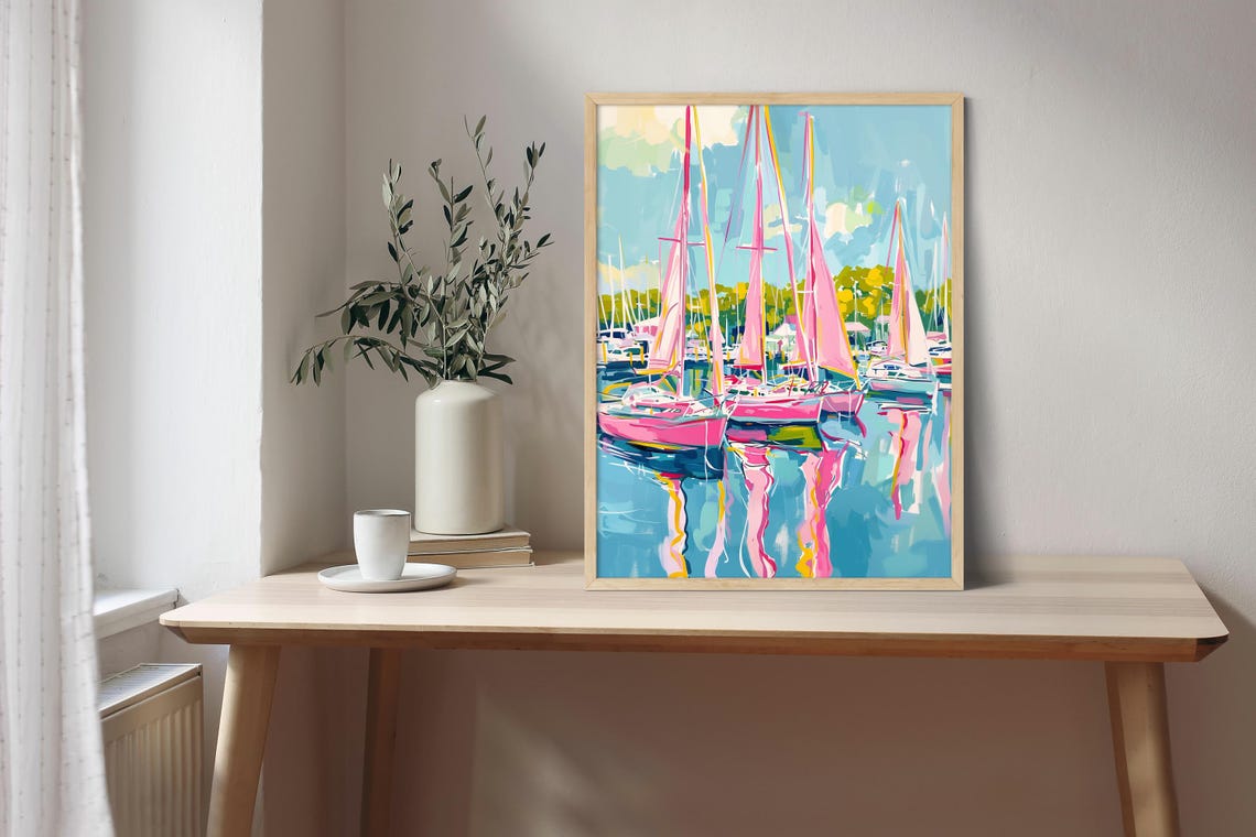 Sailboats Harbour Travel Poster - Image 5