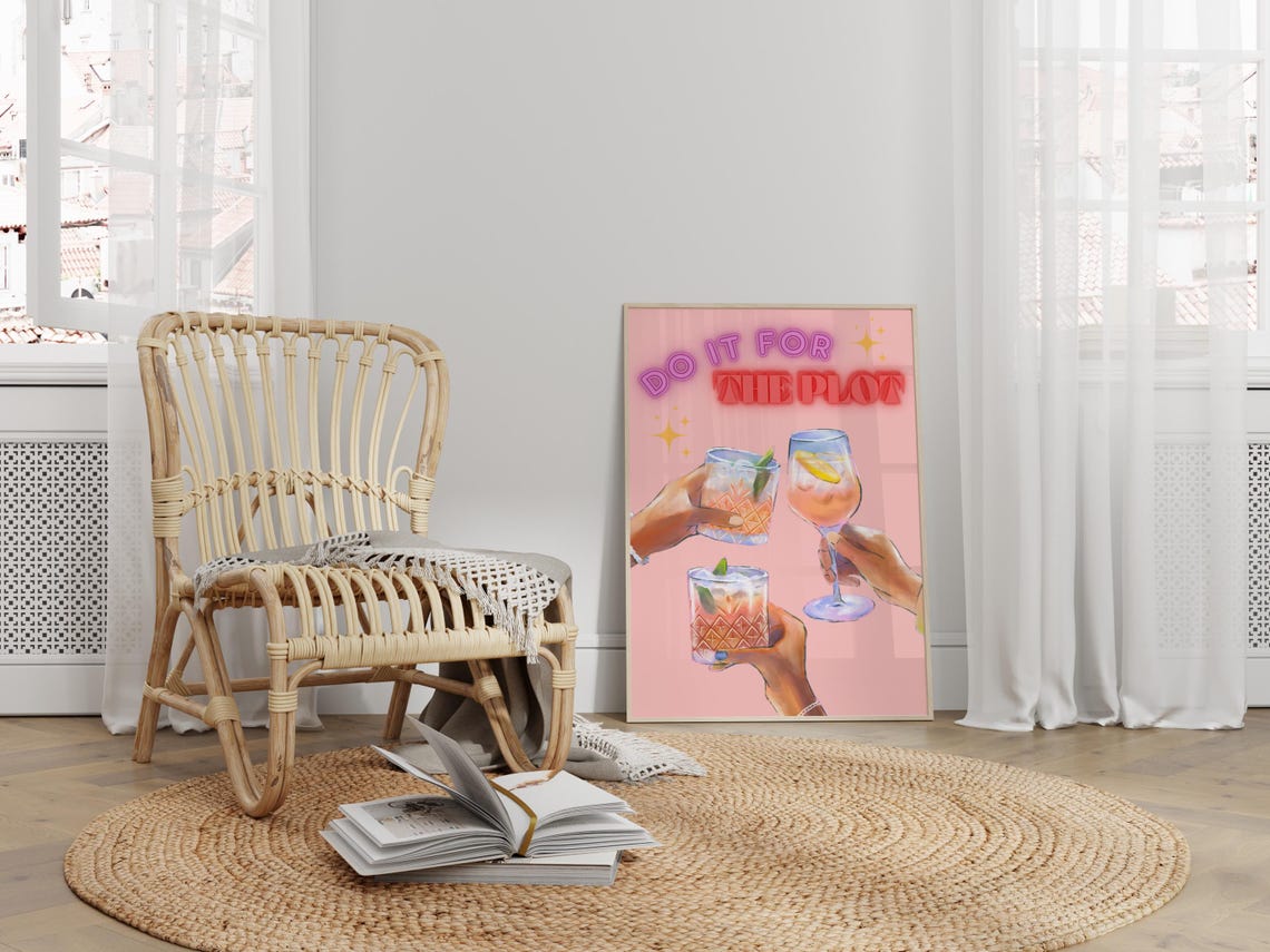 Do It For The Plot Quote, Retro Bedroom Decor - Image 5