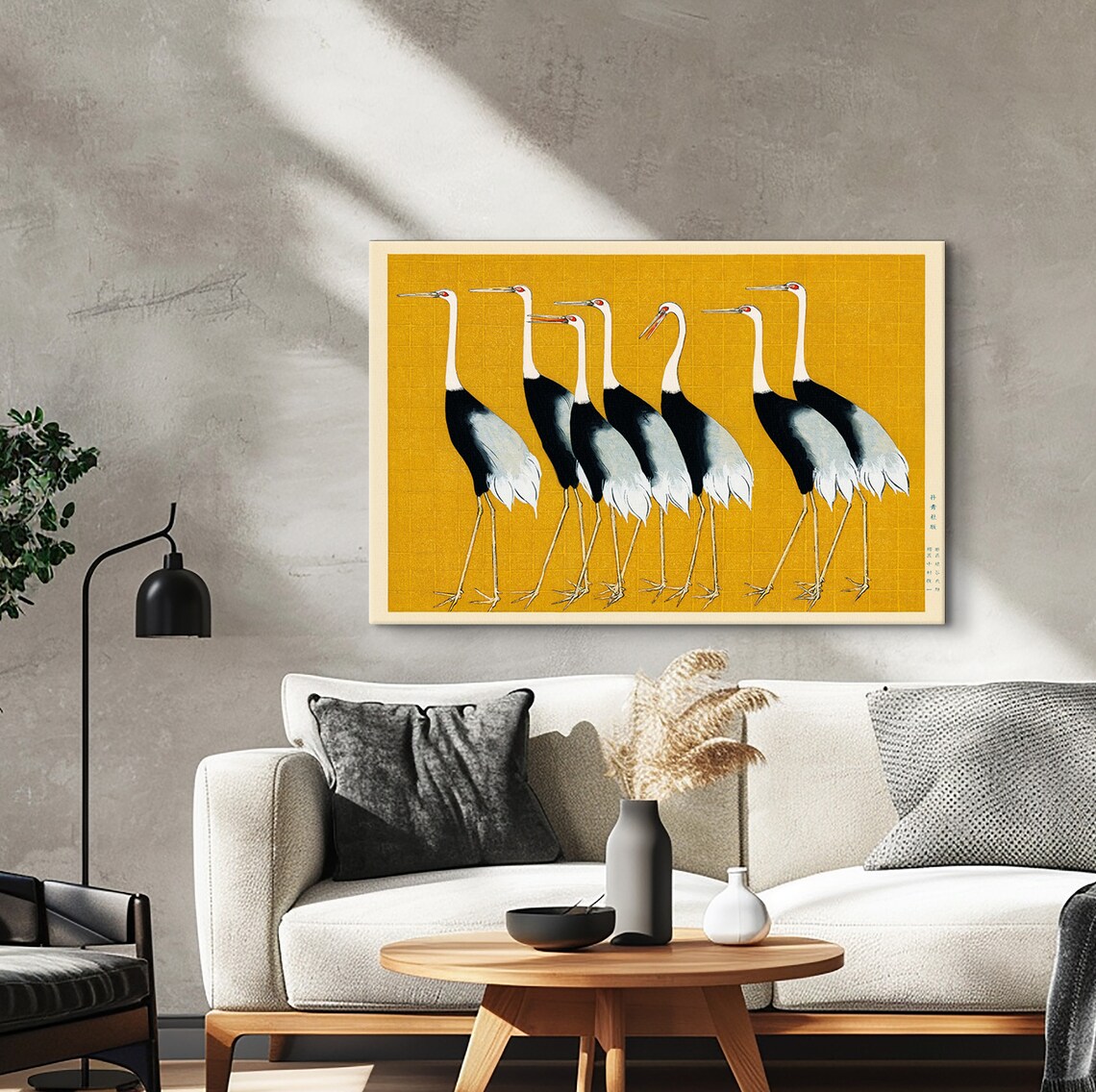 Ogata Korin Cranes in a Row Vintage Japanese Bird Art Poster - Image 4