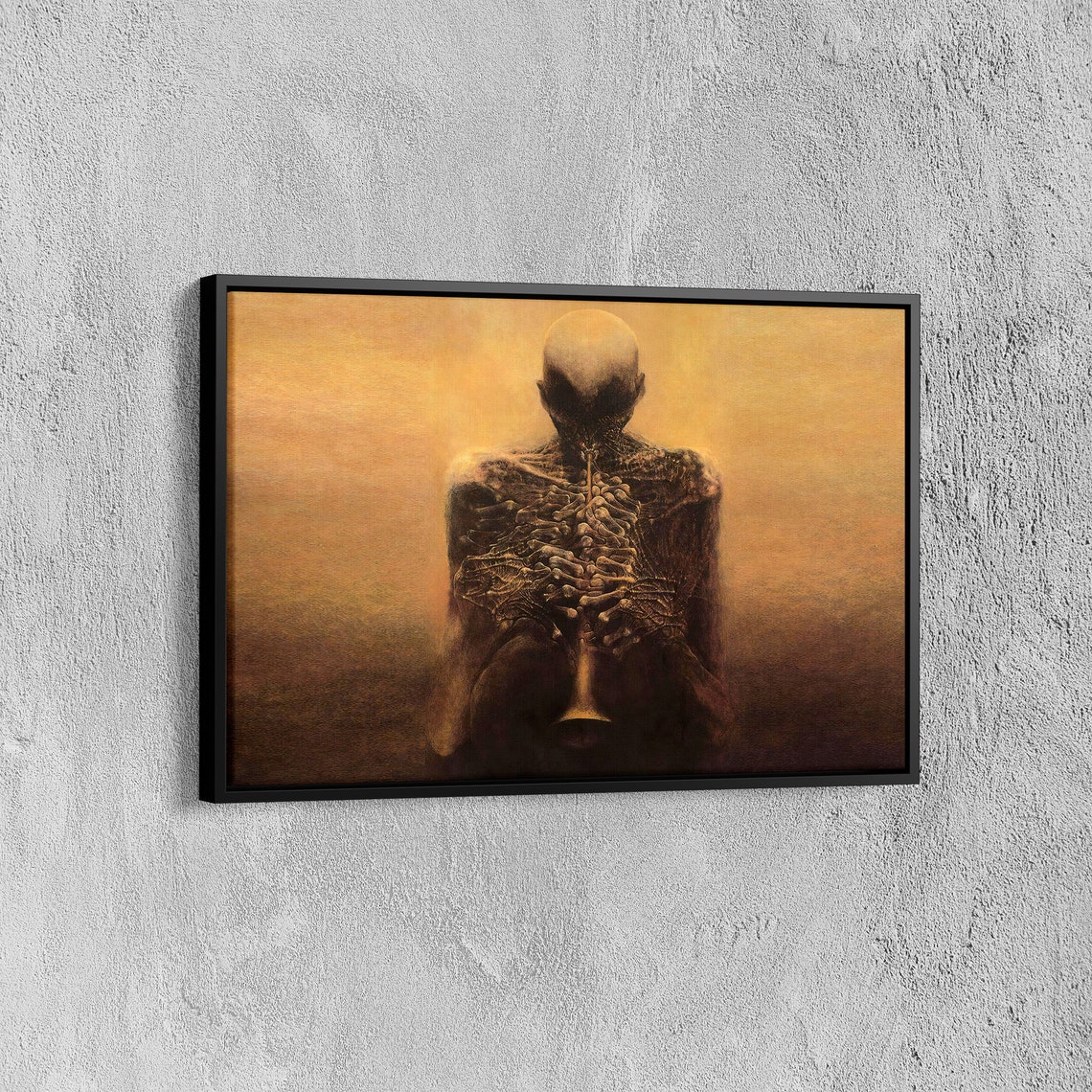 Zdzislaw Beksinski Poster Skeleton Playing The Trumpet Surreal Print Musician Skeleton Poster Trumpeter By Beksinski Surreal Paintings - Image 6