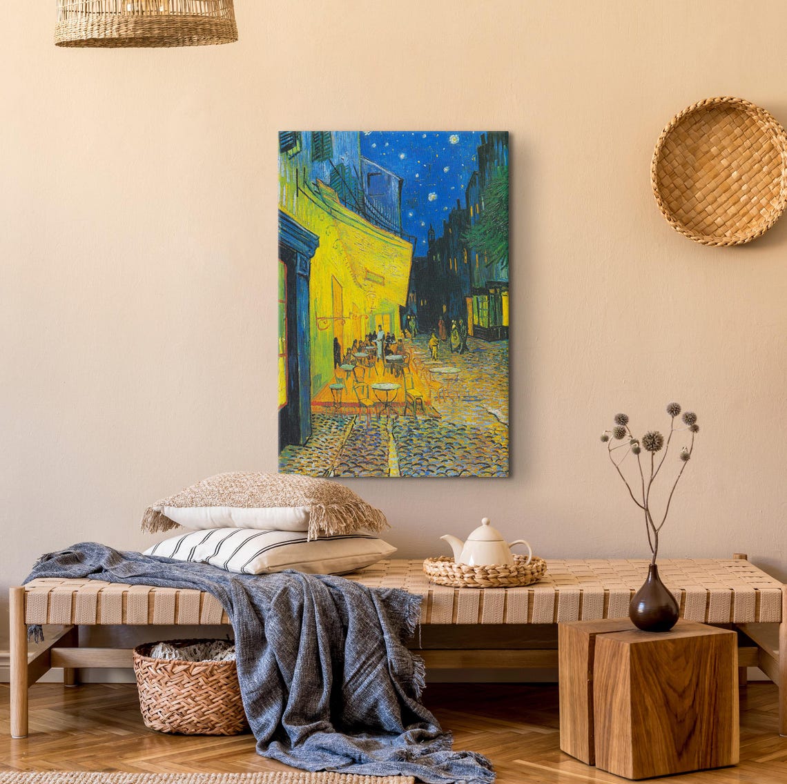 Cafe Terrace Night Poster Van Gogh Cafe Night Cafe Print Van Gogh Cafe Colorful Wall Decor Van Gogh Glass Wall Decor - Image 3