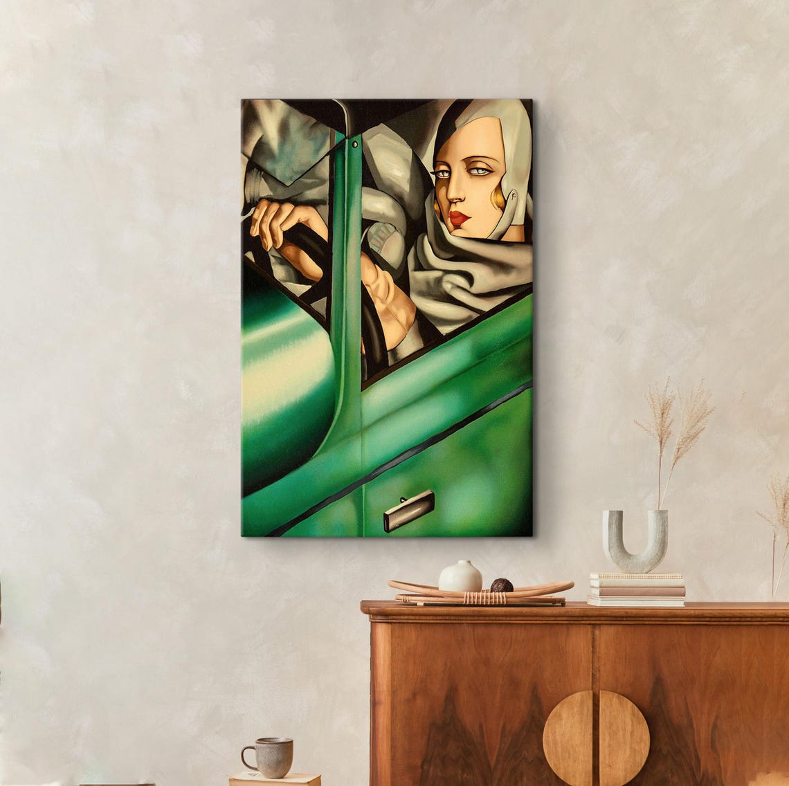 Tamara De Lempicka Self Portrait Green Bugatti Art Deco Poster - Image 2