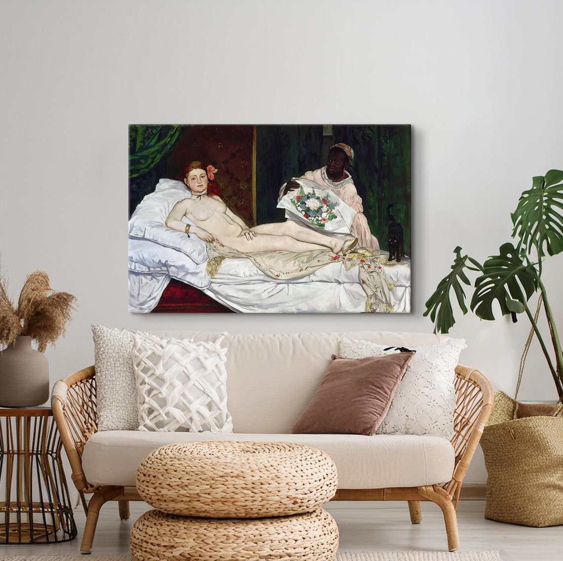 Douard Manet Olympia Reproduction Art Monet Classic Wall Art Modern Art Impressionism Painting Ready To Hang Framed Print - Image 3