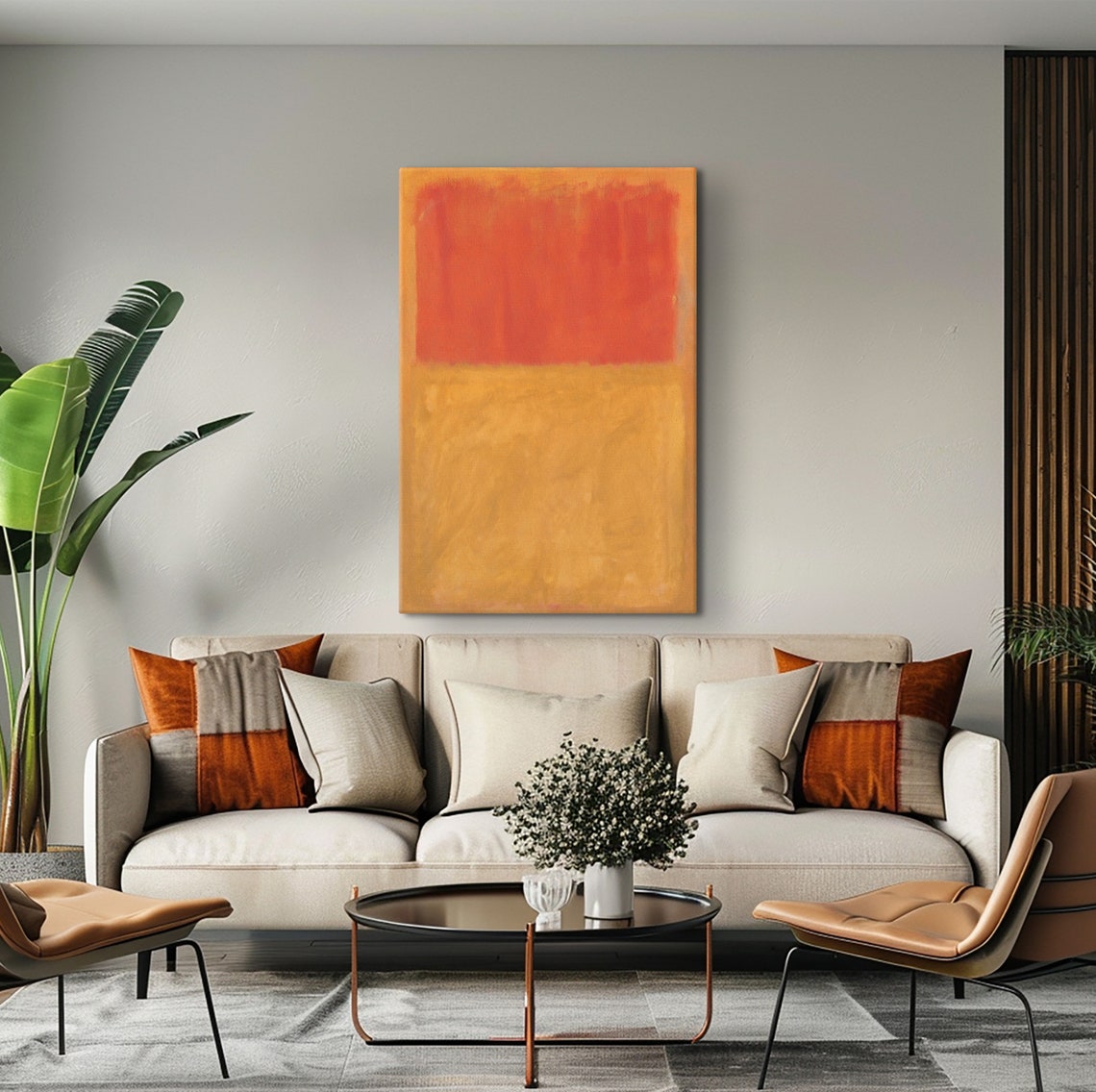 Mark Rothko Red Over Ochre Gold Two Tone Color Field Abstract Poster - Image 2