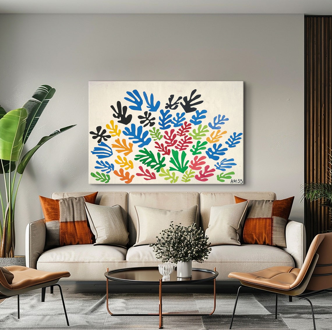 Henri Matisse Multicolor Leaf Cut-Outs HM 53 Paper Art Poster - Image 4