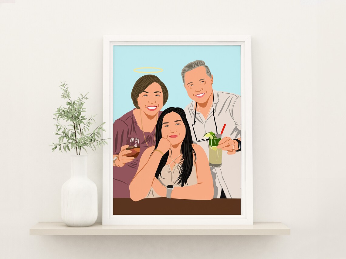 Faceless Portrait From Photo, Grandpa Illustration