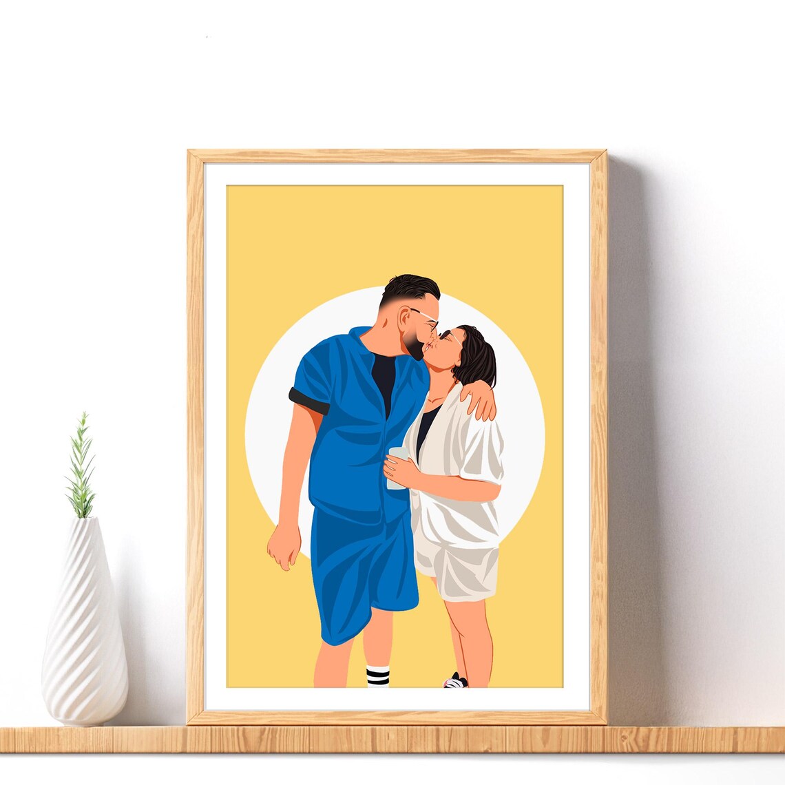 Custom Couple Portrait, Valentine's Day Art Print - Image 3