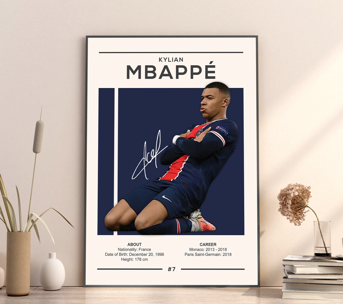 Kylian Mbappé Paris Saint-Germain Soccer Art Print