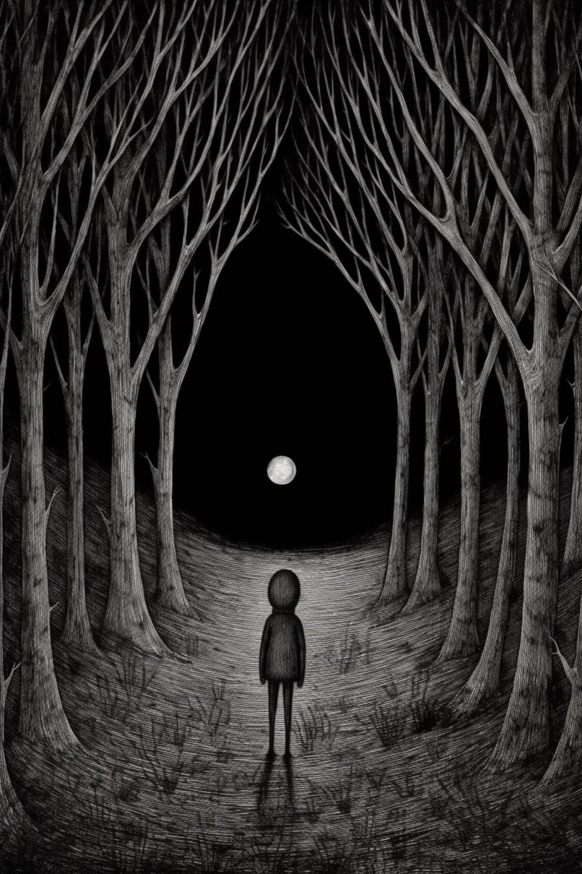 Alone With The Moon, Moonlit Woods Artwork