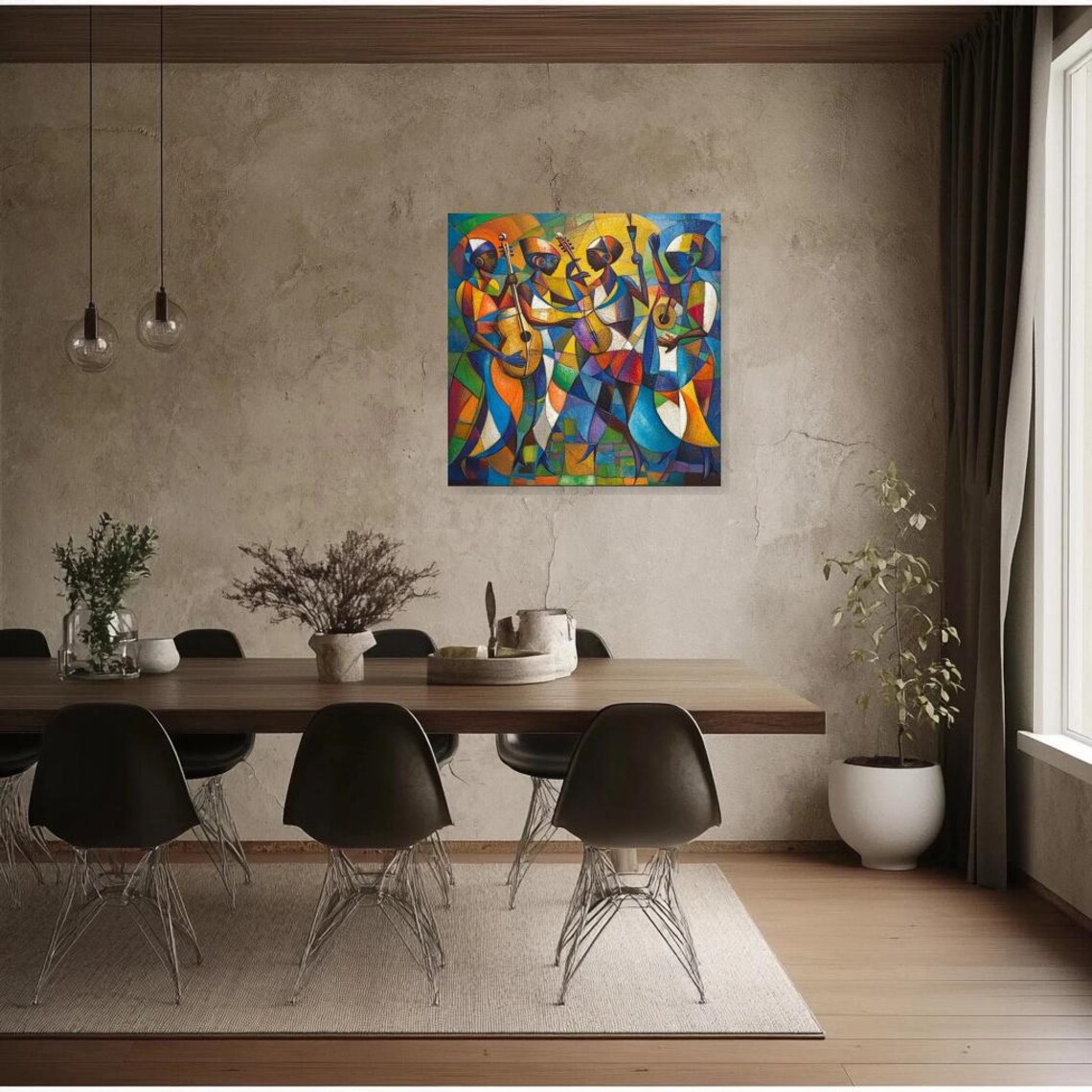 Musical Harmony, Cubist Style Inspired By African Art - Image 2