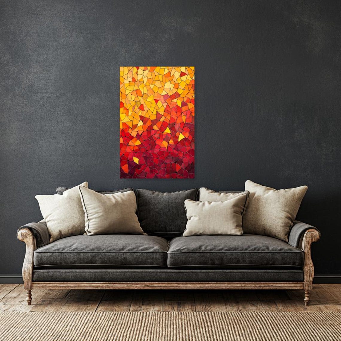 Colorful Mosaic Wall Art Inspired By Matisse Abstract Art Print And Home Decor - Image 3