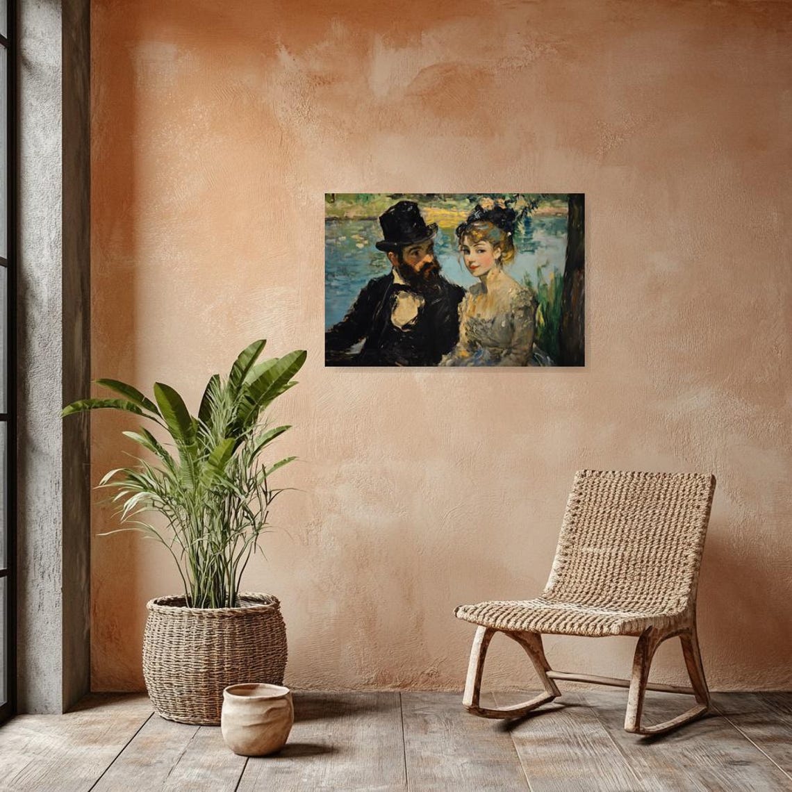 Impressionist Couple Print Romantic Wall Art Inspired By Renoir Perfect For Home Decor - Image 2