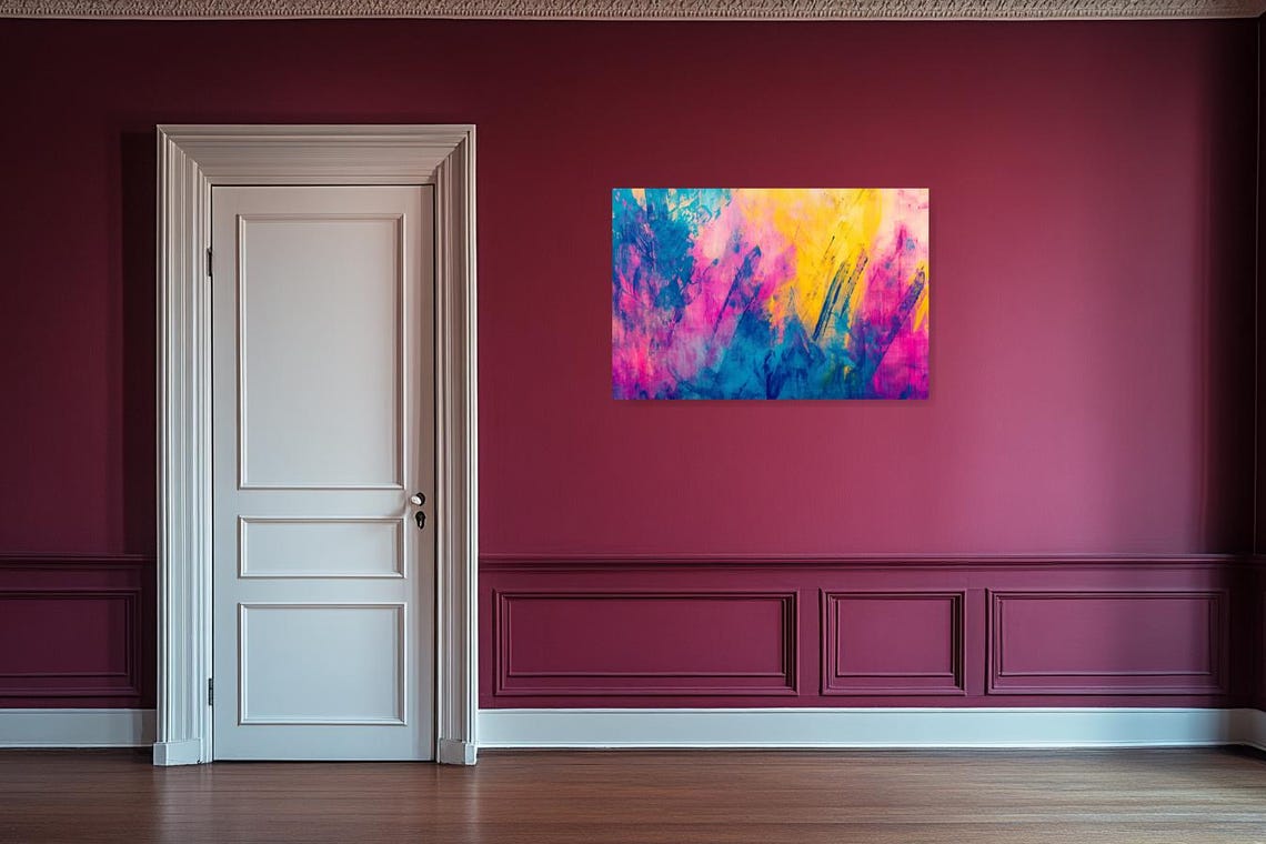 Custom Abstract Print Inspired By Monet With Bold Pink And Blue Swirls Unique Modern Wall Art For Home Decor - Image 3