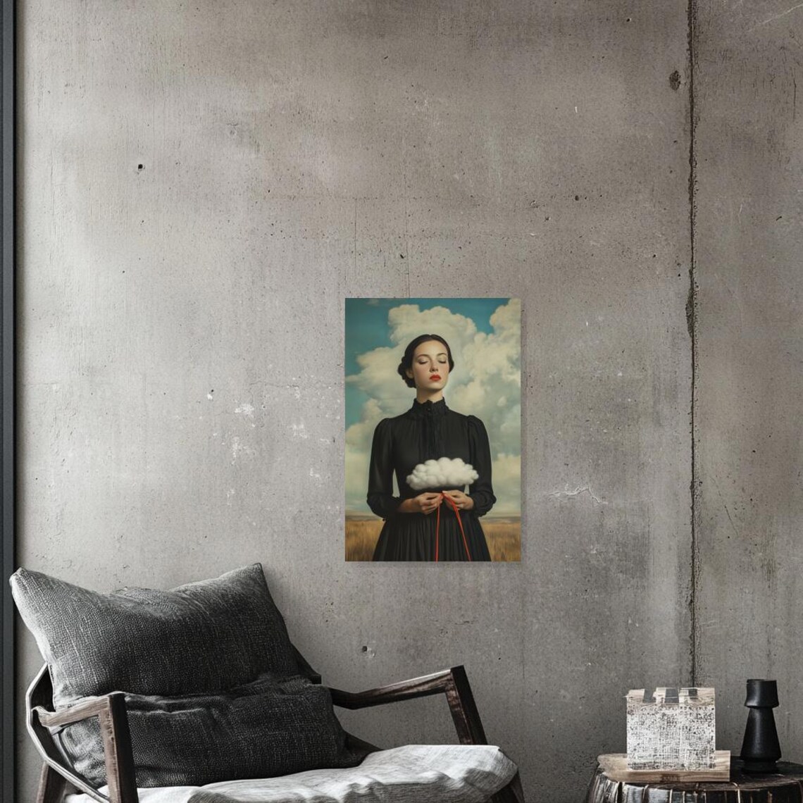 Magritte-Inspired Surreal Clouds Art Print - Image 3