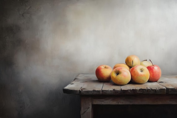 Custom Print Of Rustic Apples Still Life In The Style Of Still Life Masterpieces For Home Decor And Wall Art