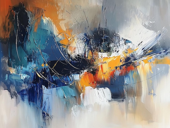 Van Gogh Inspired Abstract, Modern Home Decor