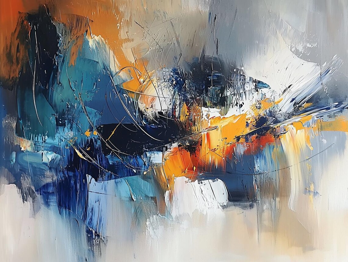 Van Gogh Inspired Abstract, Modern Home Decor