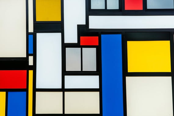 Modern Wall Art Inspired By Piet Mondrian With Bold Colors And Geometric Shapes For Vibrant Home Decor