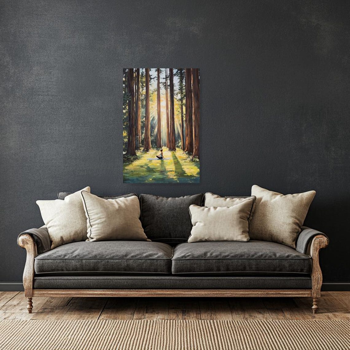 Custom Print Tranquil Forest Meditation Art Inspired By Claude Monet Bright Colors For Home Decor Wall Art - Image 2