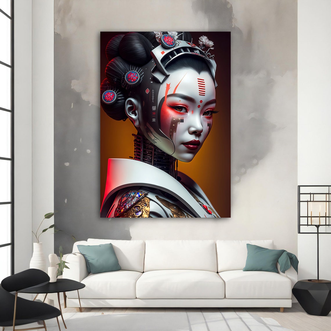 Japanese Woman Woman Print Home Decor Ethnic Woman Art Framed Japanese Woman Poster Huge - Image 2