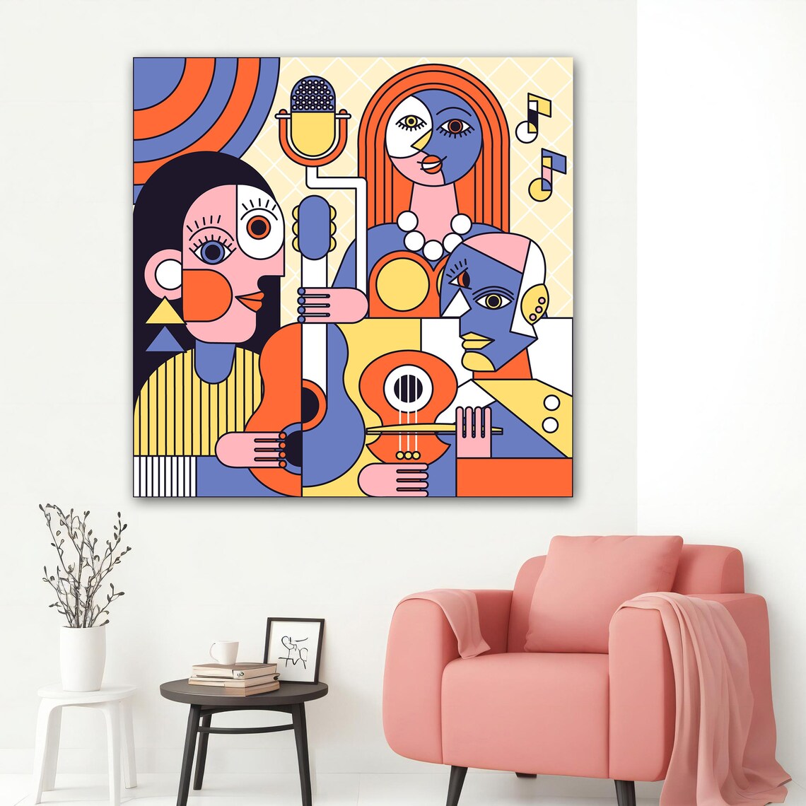 Cubist Jazz Musicians Abstract Colorful Music Band Pop Art Style Poster - Image 5