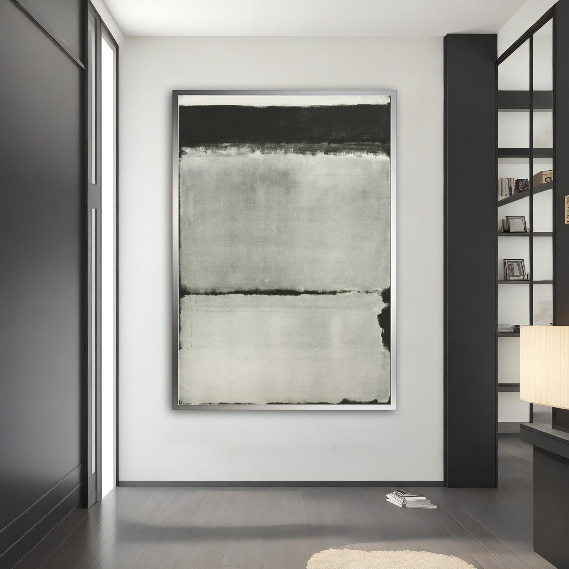 White Abstract Color Field Rothko Style Minimalist Wall Art Poster - Image 2