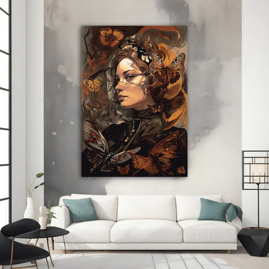 Butterfly Woman Modern Modern Painting Wall Art Modern Abstract Art Art Decor For Gift - Image 2