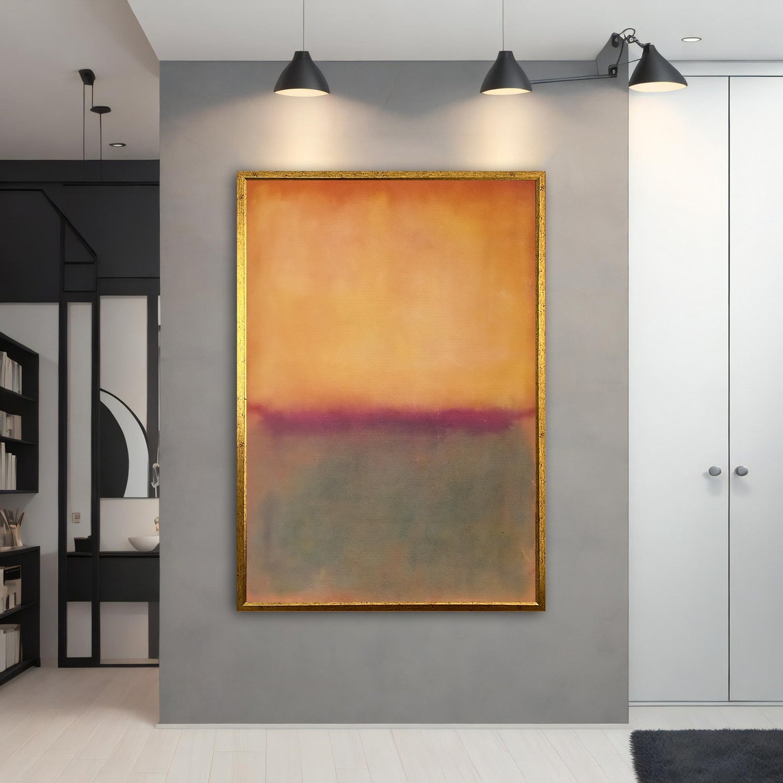 Rothko Style Soft Orange Magenta Grey Muted Color Field Poster