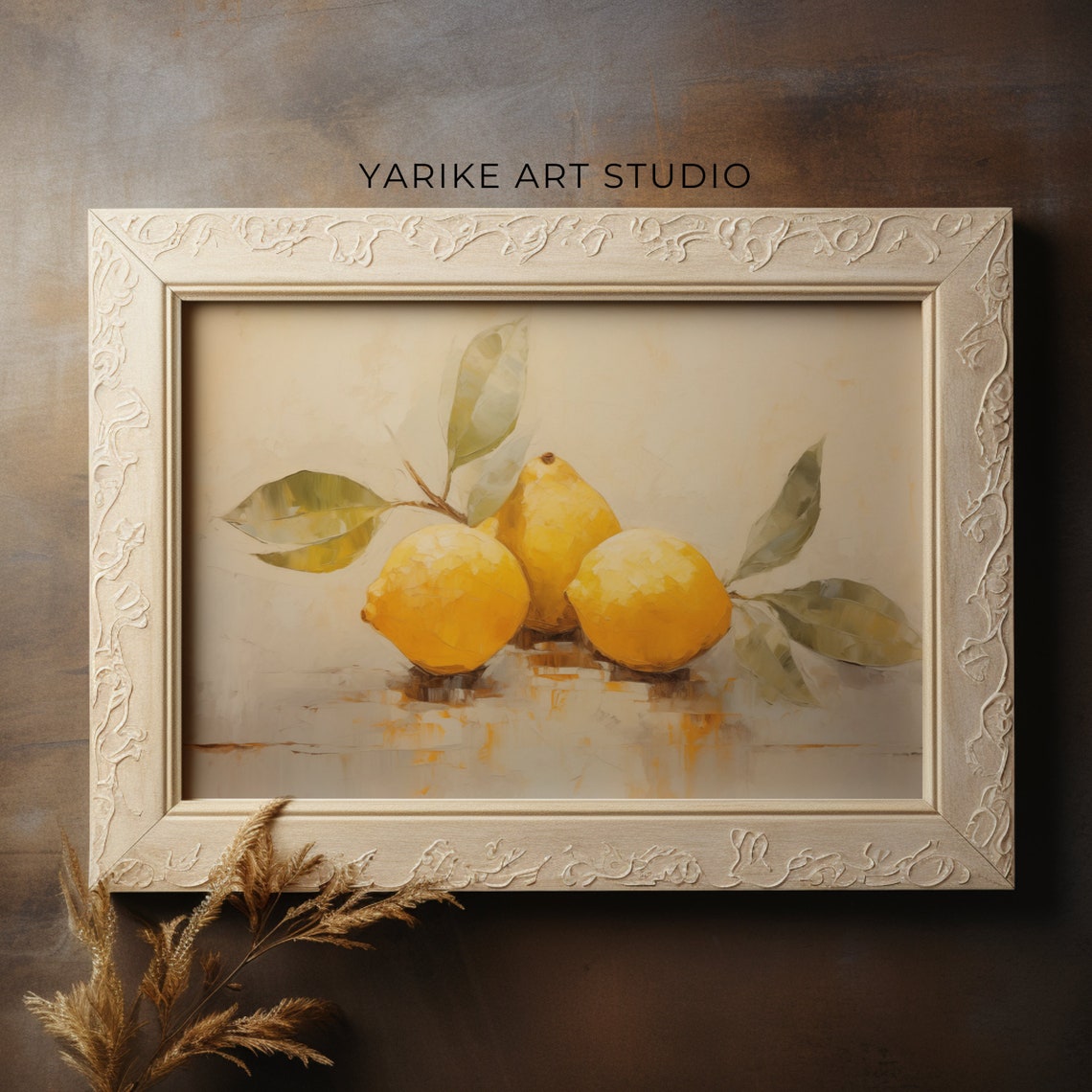 Three Lemons Still Life Painterly Citrus Fruit Kitchen Art Poster - Image 4