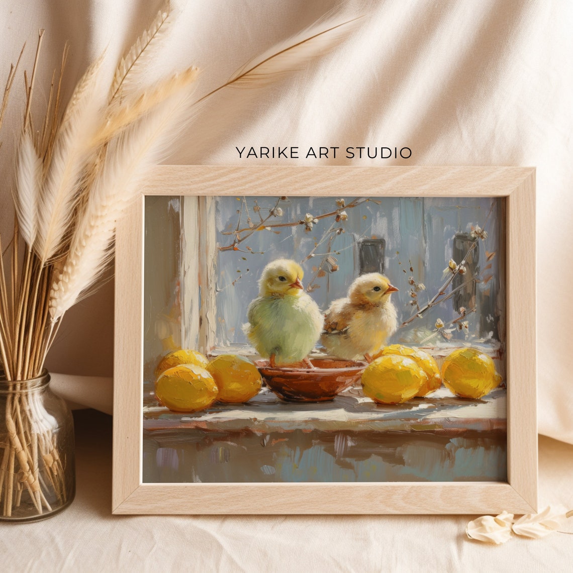 Two Baby Chicks with Lemons Vintage Kitchen Still Life Art Poster - Image 5