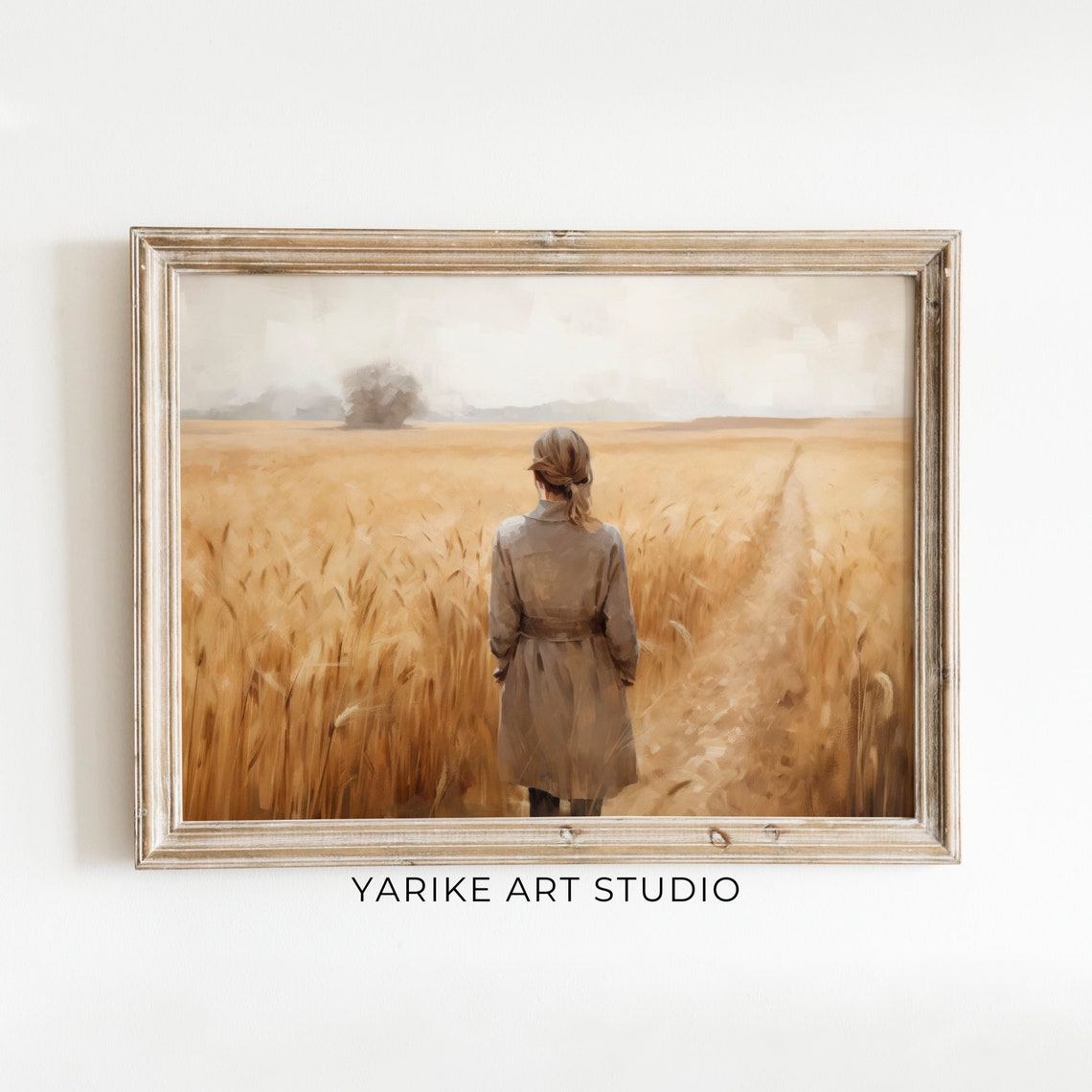 Woman In Wheat Field Landscape Painting Autumn Decor Autumn Print Farmhouse Decor Autumn Wall Art Wheat Field Ai Wall Art 419 - Image 6
