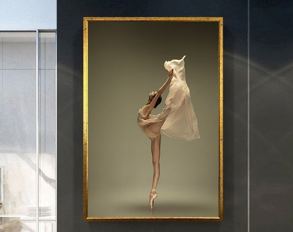 Ballerina Painting Print Wall Decor Dance Paintings Modern Art Wall Decor Ballerina In White Dress Ready To Hang Painting