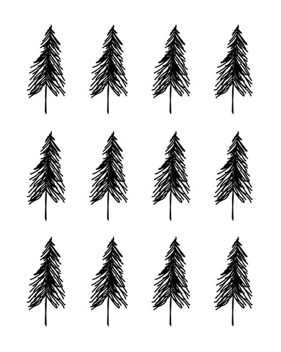 Scandinavian Trees Nordic Minimalist Art Black And White Nordic Design Trees Art Danish Art Modern Home Decor Trees Pattern - Image 2