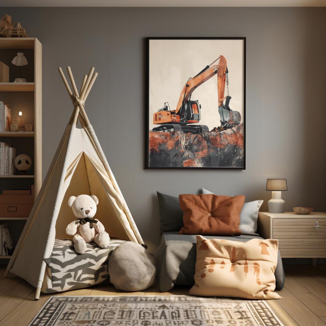 Digger Wall Art, Construction Truck Nursery Decor - Image 2