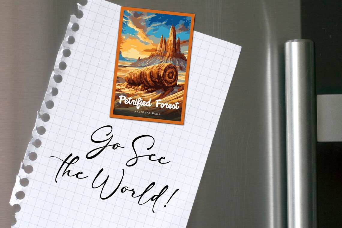 Petrified Forest National Park Painted Desert Log Retro Travel Poster - Image 2