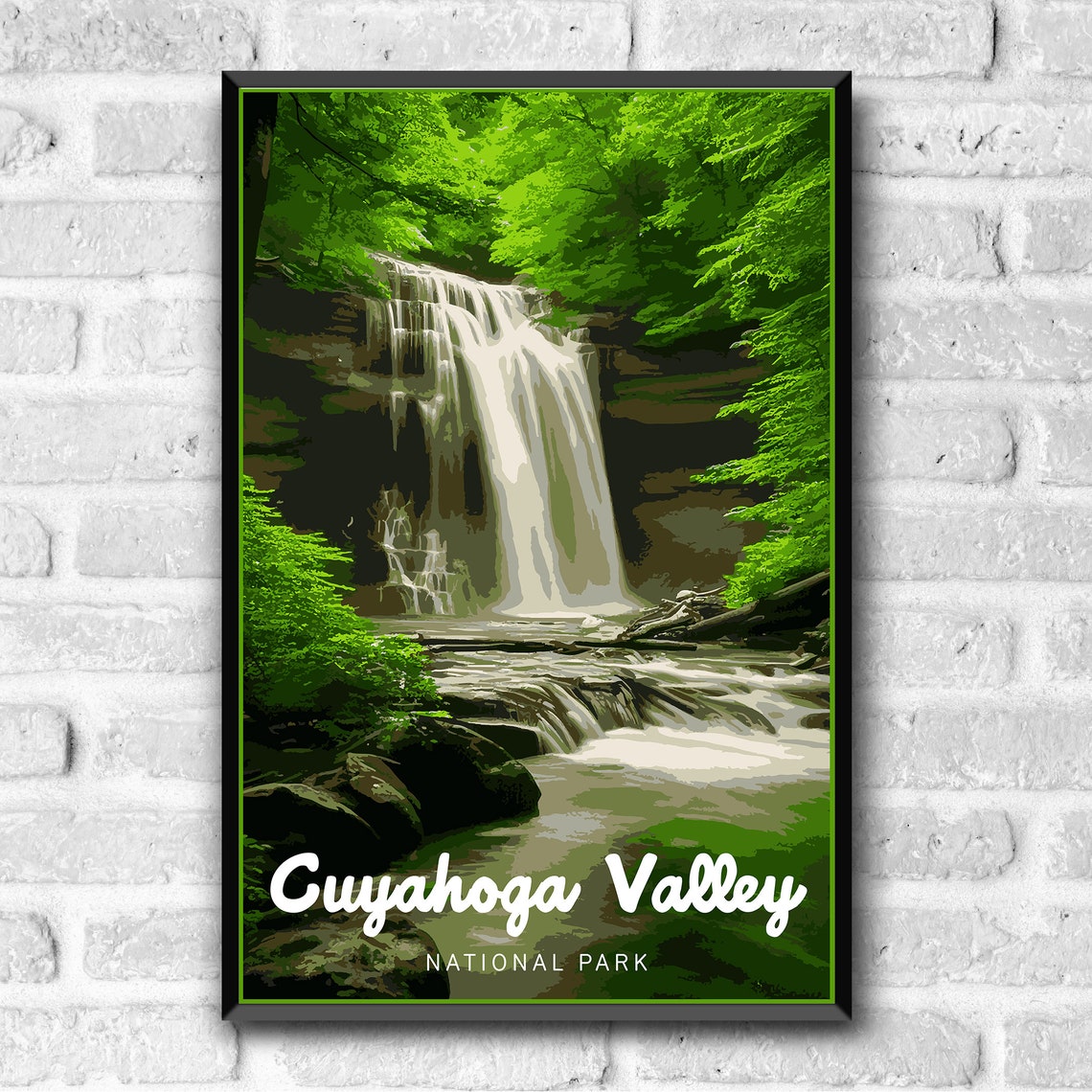 Cuyahoga Valley National Park Waterfall Forest Vintage Poster - Image 3