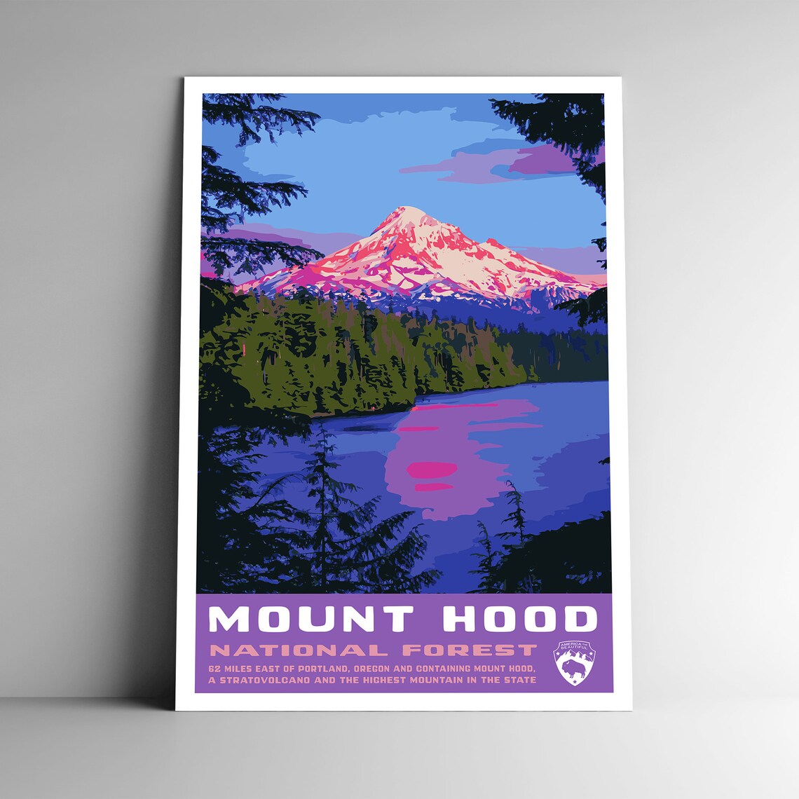 Mount Hood National Forest WPA Vintage Travel Poster