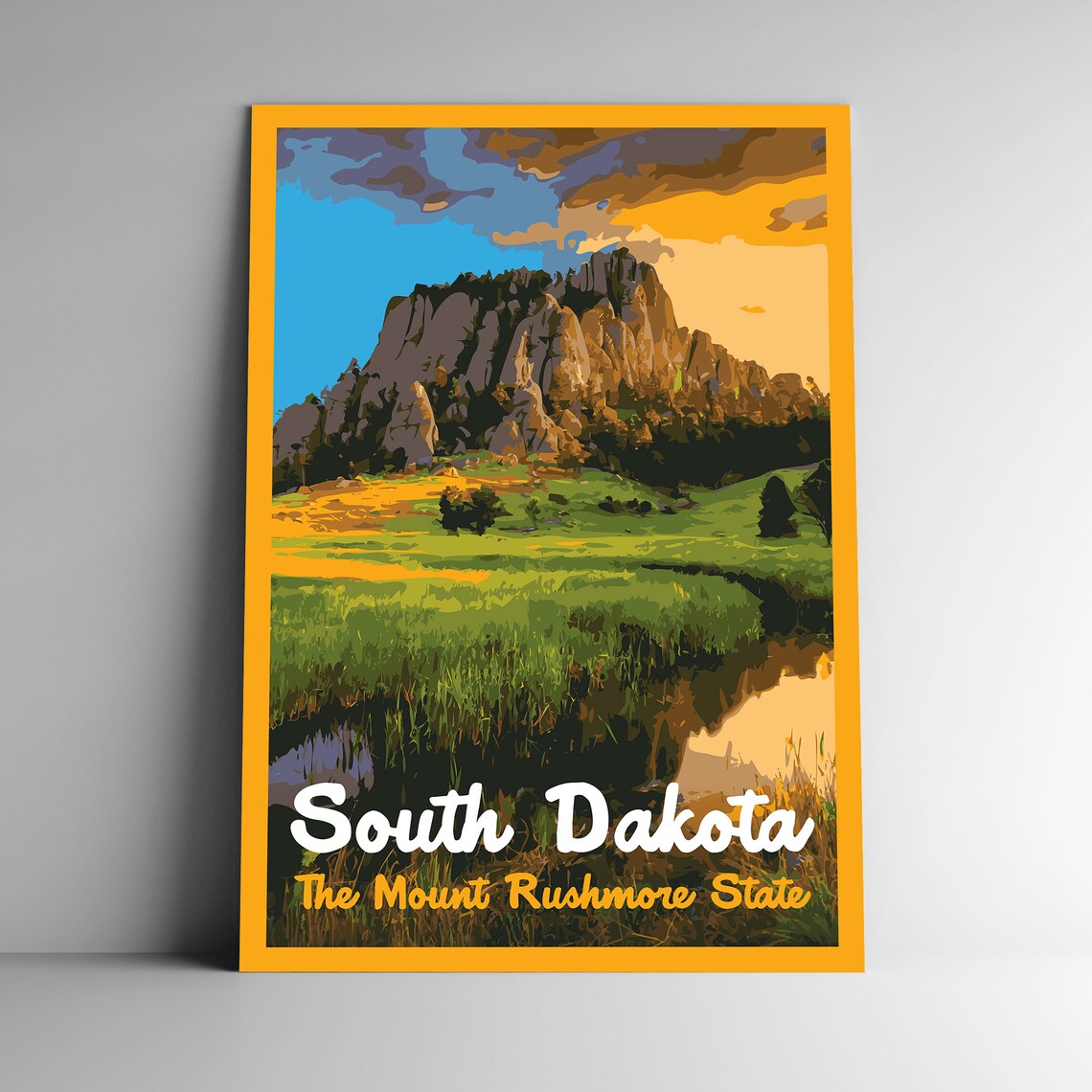 South Dakota, The Mount Rushmore State Travel Poster