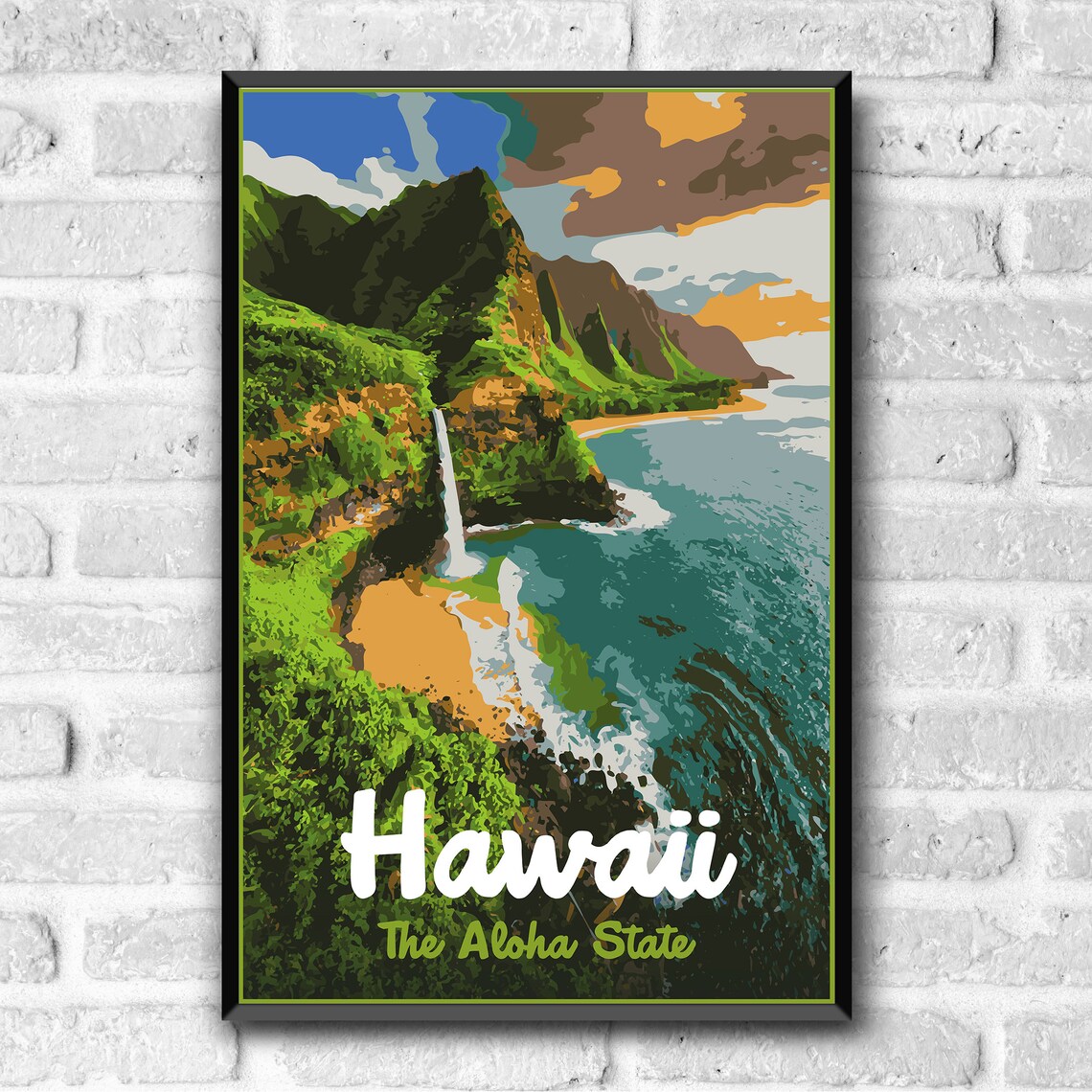 Hawaii The Aloha State Vintage Travel Poster - Image 3