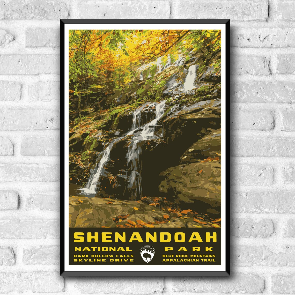Shenandoah National Park Vintage Travel Poster, Virginia USA - Image 2