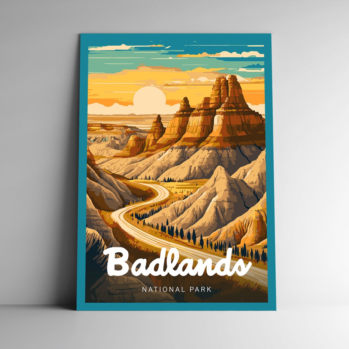 Badlands National Park Vintage Travel Poster, South Dakota