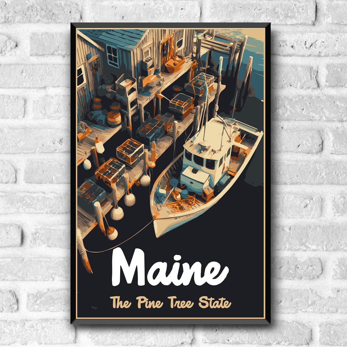 Maine The Pine Tree State Vintage Travel Poster - Image 3