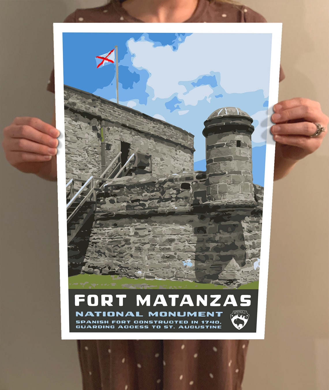 Fort Matanzas National Monument Wpa Style Vintage Style Travel Poster 8x10 12x18 18x24 24x36 4x6 Postcard Florida Usa Us Retro Art Print - Image 2
