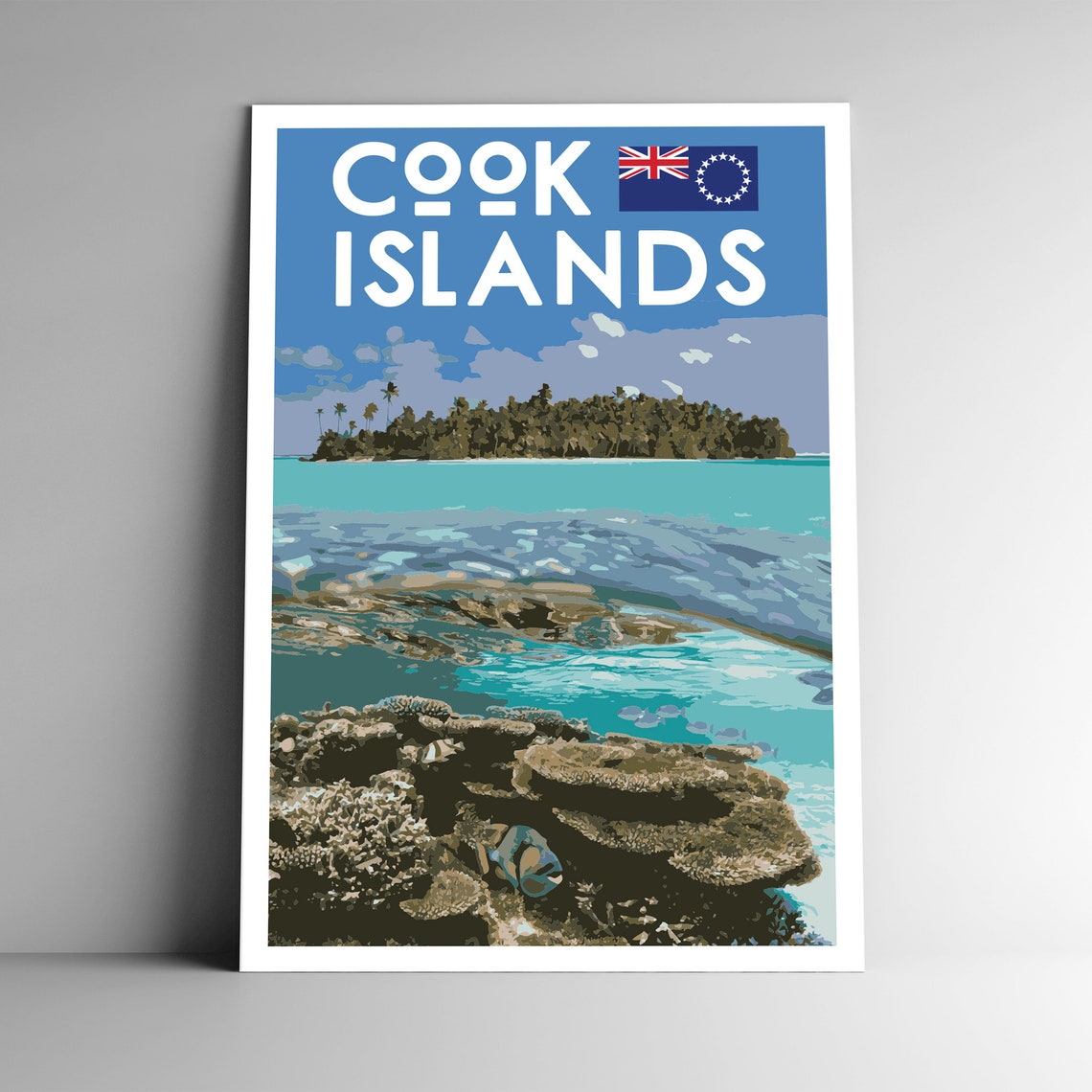 Cook Islands Wpa Style Vintage Style Travel Poster 8x10 12x18 18x24 24x36 4x6 Postcard Retro South Pacific New Zealand Art Print