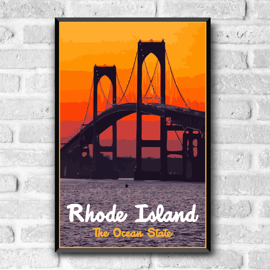 Rhode Island The Ocean State Vintage Travel Poster - Image 3