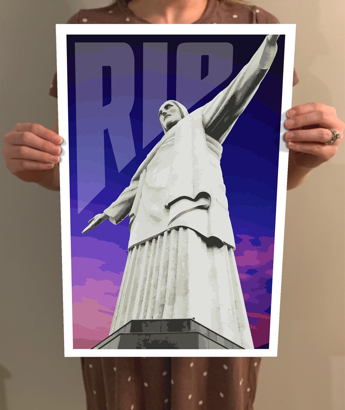 Rio De Janeiro Wpa Style Vintage Style Travel Poster 8x10 12x18 18x24 24x36 4x6 Postcard Brazil Christ The Redeemer Art Print - Image 2