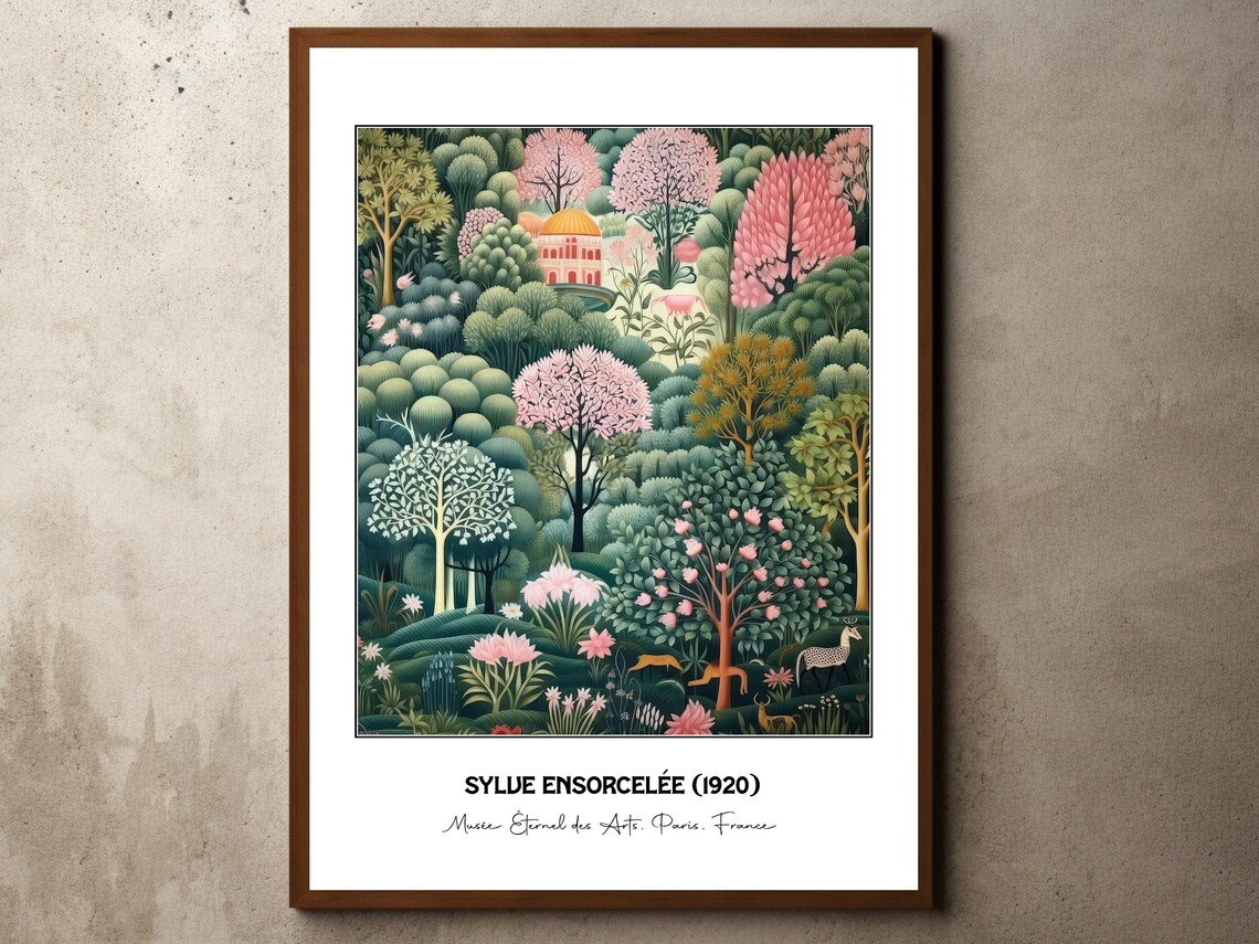 Sylve Ensorcelée 1920 Enchanted Blossom Jungle Trees Palace Poster