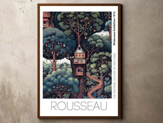 Henri Rousseau Print Poster Tropical Decor Botanical Jungle Exhibition Animals Forest Vintage Wall Art