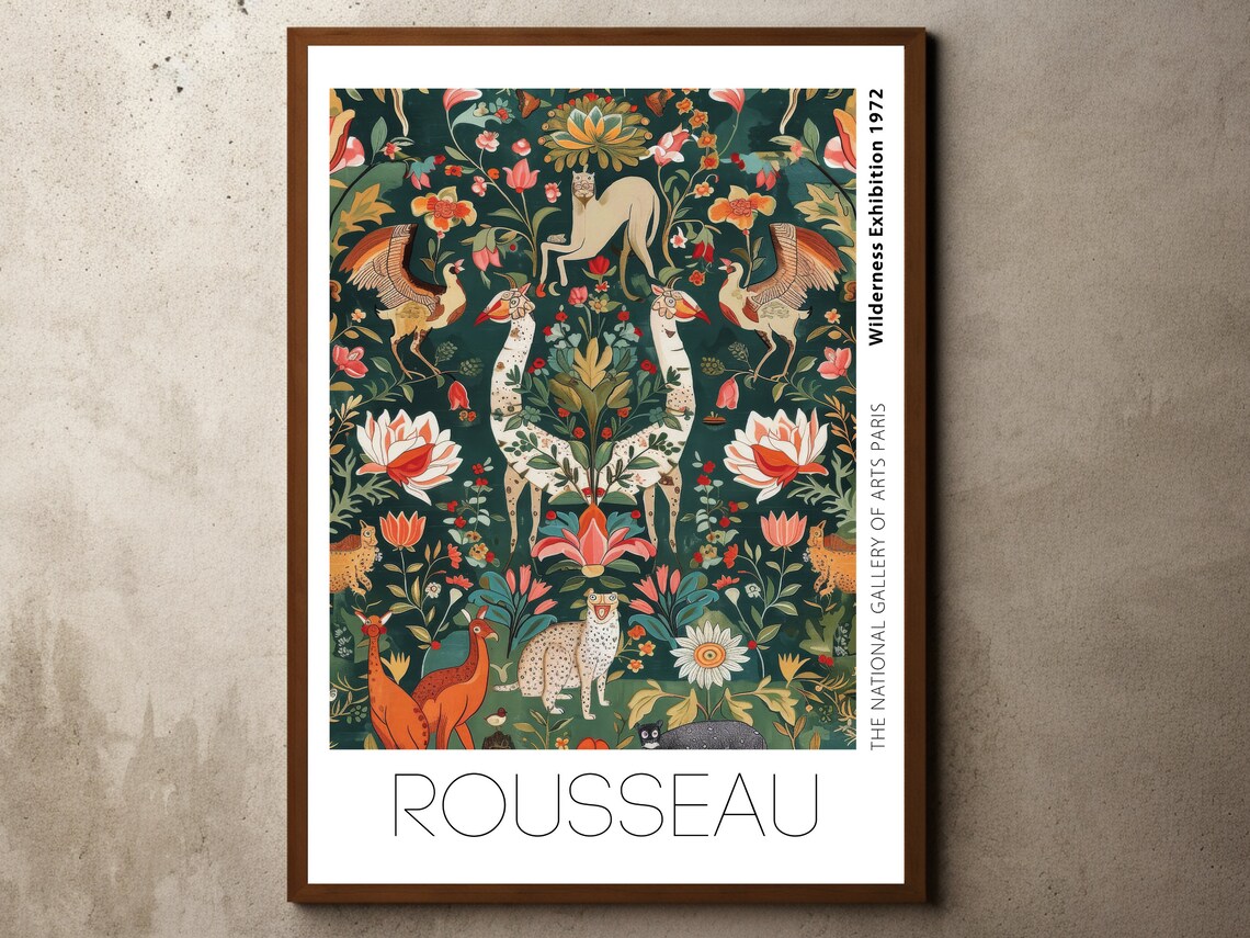 Henri Rousseau Print Poster Tropical Decor Botanical Jungle Exotic Pattern Vintage Wall Art
